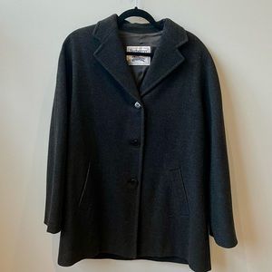 Burberry Wool Jacket in Dark Gray, size 10